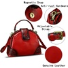 image:imageGenuine Leather Purses for Women Handbags Classical Desinger Doctor Bag Crossbody Shoulder BagRed