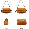 image:imageGenuine Leather Shoulder Bag for Women Hobo Crossbody Bag Designer Satchel Purse HandbagBrown