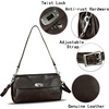 image:imageGenuine Leather Shoulder Bag for Women Hobo Crossbody Bag Designer Satchel Purse HandbagDark Coffee