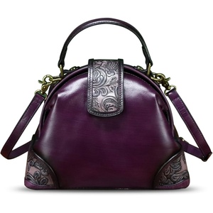 image:imageGenuine Leather Purses for Women Handbags Classical Desinger Doctor Bag Crossbody Shoulder BagPurple