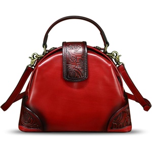 image:imageGenuine Leather Purses for Women Handbags Classical Desinger Doctor Bag Crossbody Shoulder BagRed