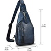 image:imageGenuine Leather Sling Bag for Men and Women Real Leather Shoulder Crossbody Bag Chest Bag Sling Backpack PurseBlue