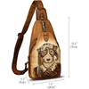 image:imageGenuine Leather Sling Bag for Men and Women Real Leather Shoulder Crossbody Bag Chest Bag Sling Backpack PurseHand Painted 01
