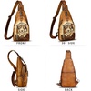 image:imageGenuine Leather Sling Bag for Men and Women Real Leather Shoulder Crossbody Bag Chest Bag Sling Backpack PurseHand Painted 01