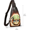 image:imageGenuine Leather Sling Bag for Men and Women Real Leather Shoulder Crossbody Bag Chest Bag Sling Backpack PurseHand Painted 02