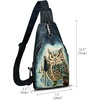 image:imageGenuine Leather Sling Bag for Men and Women Real Leather Shoulder Crossbody Bag Chest Bag Sling Backpack PurseHand Painted 03