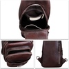 image:imageGenuine Leather Sling Bag for Women and Man Handmade Retro Hiking Crossbody Backpack Purse Chest Shoulder DaypackCoffee