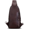 image:imageGenuine Leather Sling Bag for Women and Man Handmade Retro Hiking Crossbody Backpack Purse Chest Shoulder DaypackCoffee