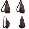 image:imageGenuine Leather Sling Bag for Women and Man Handmade Retro Hiking Crossbody Backpack Purse Chest Shoulder DaypackCoffee