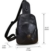 image:imageGenuine Leather Small Sling Bag for Women Crossbody Purse Handmade Hiking Daypack Retro Shoulder Backpack Vintage Chest BagsBlack