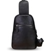 image:imageGenuine Leather Small Sling Bag for Women Crossbody Purse Handmade Hiking Daypack Retro Shoulder Backpack Vintage Chest BagsBlack