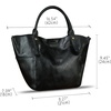 image:imageGenuine Leather Bag for Women Purses Handbag Vintage Desinger Leather Shoulder Crossbody BagBlack