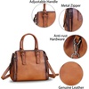 image:imageGenuine Leather Handbags Satchel for Women Purse Vintage Handmade TopHandle Crossbody Shoulder BagBrown
