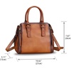 image:imageGenuine Leather Handbags Satchel for Women Purse Vintage Handmade TopHandle Crossbody Shoulder BagBrown