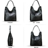 image:imageGenuine Leather Hobo Bags for Women Shoulder Tote Bag Full Grain Leather Satchel Purses HandbagsBlack