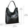 image:imageGenuine Leather Hobo Bags for Women Shoulder Tote Bag Full Grain Leather Satchel Purses HandbagsBlack