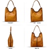 image:imageGenuine Leather Hobo Bags for Women Shoulder Tote Bag Full Grain Leather Satchel Purses HandbagsBrown