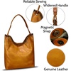 image:imageGenuine Leather Hobo Bags for Women Shoulder Tote Bag Full Grain Leather Satchel Purses HandbagsBrown