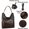 image:imageGenuine Leather Hobo Bags for Women Shoulder Tote Bag Full Grain Leather Satchel Purses HandbagsCoffee