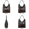 image:imageGenuine Leather Hobo Bags for Women Shoulder Tote Bag Full Grain Leather Satchel Purses HandbagsCoffee