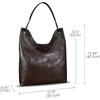 image:imageGenuine Leather Hobo Bags for Women Shoulder Tote Bag Full Grain Leather Satchel Purses HandbagsCoffee