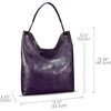 image:imageGenuine Leather Hobo Bags for Women Shoulder Tote Bag Full Grain Leather Satchel Purses HandbagsPurple