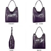 image:imageGenuine Leather Hobo Bags for Women Shoulder Tote Bag Full Grain Leather Satchel Purses HandbagsPurple
