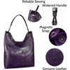 image:imageGenuine Leather Hobo Bags for Women Shoulder Tote Bag Full Grain Leather Satchel Purses HandbagsPurple