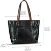 image:imageGenuine Leather Tote Bag for Women Shoulder Bag Vintage Leather Purse HandbagBlack