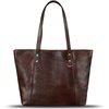 image:imageGenuine Leather Tote Bag for Women Shoulder Bag Vintage Leather Purse HandbagCoffee