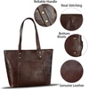 image:imageGenuine Leather Tote Bag for Women Shoulder Bag Vintage Leather Purse HandbagCoffee