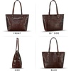 image:imageGenuine Leather Tote Bag for Women Shoulder Bag Vintage Leather Purse HandbagCoffee