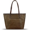 image:imageGenuine Leather Tote Bag for Women Shoulder Bag Vintage Leather Purse HandbagKhaki
