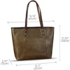 image:imageGenuine Leather Tote Bag for Women Shoulder Bag Vintage Leather Purse HandbagKhaki