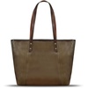 image:imageGenuine Leather Tote Bag for Women Shoulder Bag Vintage Leather Purse HandbagKhaki