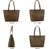 image:imageGenuine Leather Tote Bag for Women Shoulder Bag Vintage Leather Purse HandbagKhaki