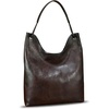 image:imageGenuine Leather Hobo Bags for Women Shoulder Tote Bag Full Grain Leather Satchel Purses HandbagsCoffee