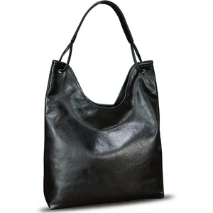 image:imageGenuine Leather Hobo Bags for Women Shoulder Tote Bag Full Grain Leather Satchel Purses HandbagsBlack