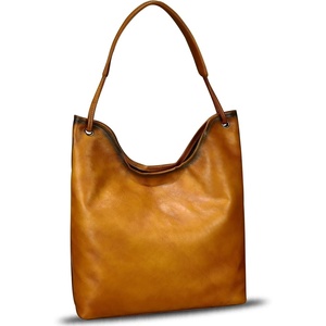 image:imageGenuine Leather Hobo Bags for Women Shoulder Tote Bag Full Grain Leather Satchel Purses HandbagsBrown