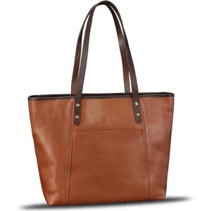 image:imageGenuine Leather Tote Bag for Women Shoulder Bag Vintage Leather Purse HandbagBrown