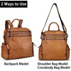 image:imageGenuine Leather Backpack for Women Convertible Design Shoulder Bag Vintage Casual Daypack Knapsack Rucksack Purse CoffeeBrown