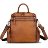 image:imageGenuine Leather Backpack for Women Convertible Design Shoulder Bag Vintage Casual Daypack Knapsack Rucksack Purse CoffeeBrown
