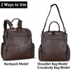 image:imageGenuine Leather Backpack for Women Convertible Design Shoulder Bag Vintage Casual Daypack Knapsack Rucksack Purse CoffeeCoffee