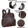image:imageGenuine Leather Backpack for Women Convertible Design Shoulder Bag Vintage Casual Daypack Knapsack Rucksack Purse CoffeeCoffee