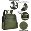 image:imageGenuine Leather Backpack for Women Convertible Design Shoulder Bag Vintage Casual Daypack Knapsack Rucksack Purse CoffeeGreen