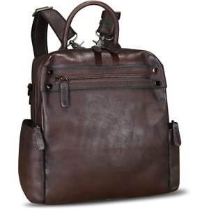 image:imageGenuine Leather Backpack for Women Convertible Design Shoulder Bag Vintage Casual Daypack Knapsack Rucksack Purse CoffeeCoffee