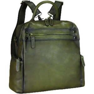 image:imageGenuine Leather Backpack for Women Convertible Design Shoulder Bag Vintage Casual Daypack Knapsack Rucksack Purse CoffeeGreen