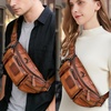 image:imageGenuine Leather Fanny Pack for Men and Women Crossbody Sling Bag Real Leather Waist Bag Hip Purse BrownCoffee