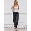 imageBarrel Jeans for Women Trendy Stretchy Mid Waist Wide Leg Cropped Denim Pants Boyfriend Baggy Jeans with PocketsBlack
