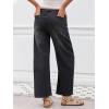 imageBarrel Jeans for Women Trendy Stretchy Mid Waist Wide Leg Cropped Denim Pants Boyfriend Baggy Jeans with PocketsBlack